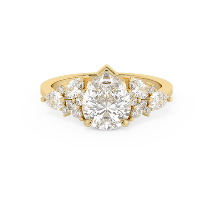 Emerald Solitaire Lab Grown Diamond Engagement Ring