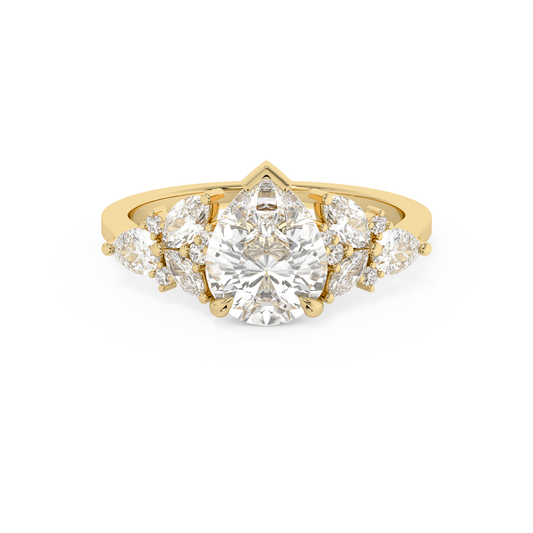 Emerald Solitaire Lab Grown Diamond Engagement Ring