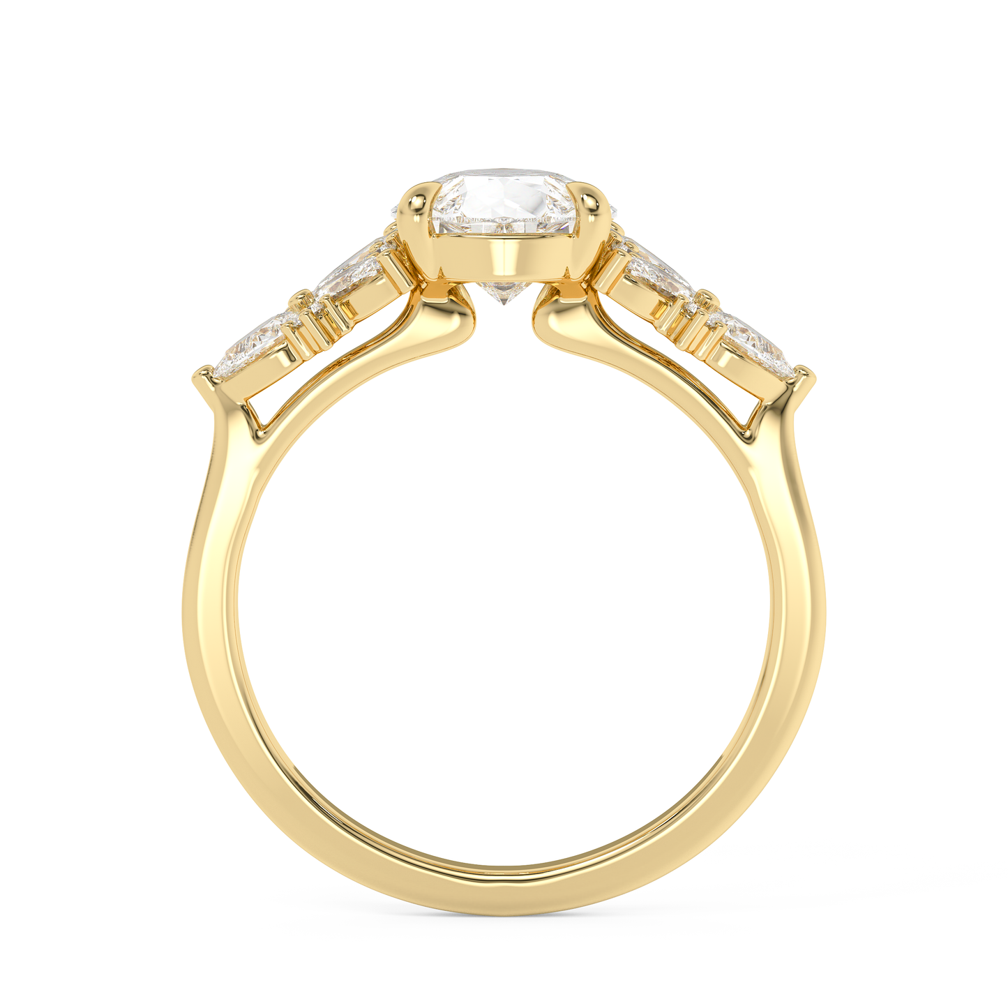 Emerald Solitaire Lab Grown Diamond Engagement Ring
