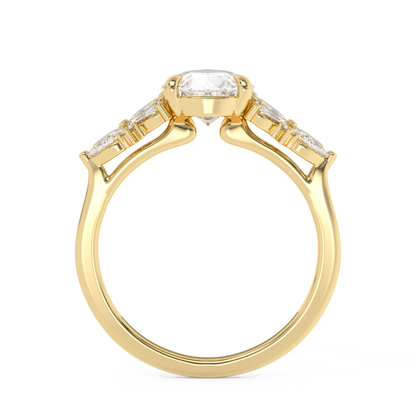 Emerald Solitaire Lab Grown Diamond Engagement Ring