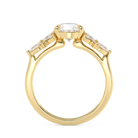 Emerald Solitaire Lab Grown Diamond Engagement Ring