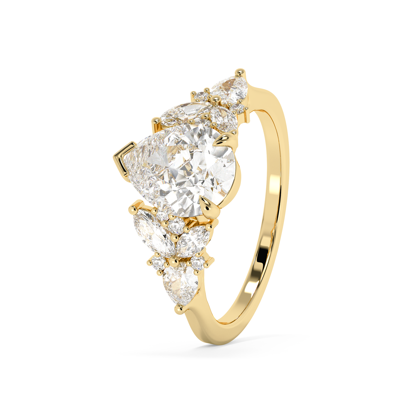 Emerald Solitaire Lab Grown Diamond Engagement Ring