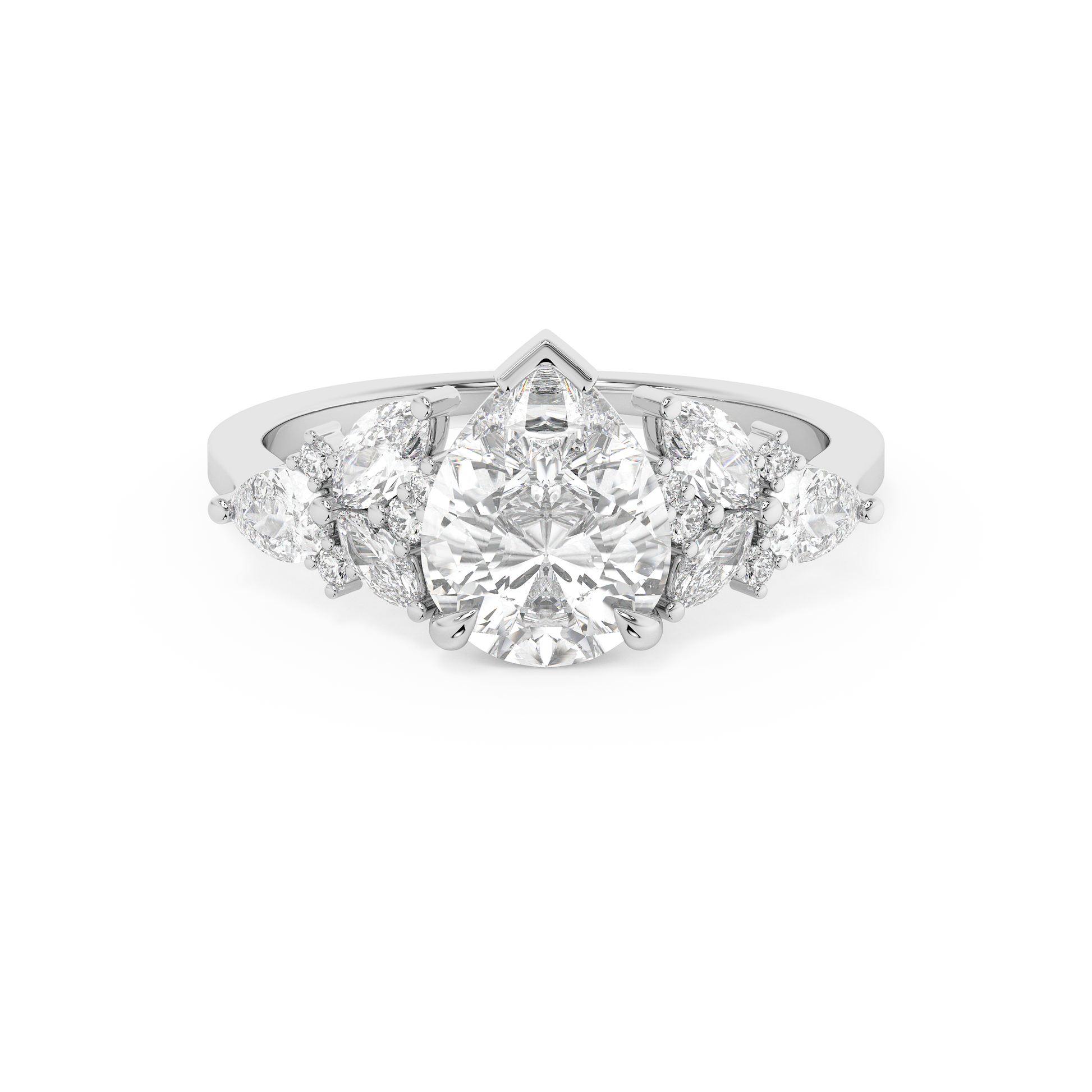 Emerald Solitaire Lab Grown Diamond Engagement Ring