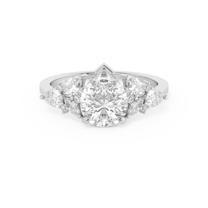 Emerald Solitaire Lab Grown Diamond Engagement Ring