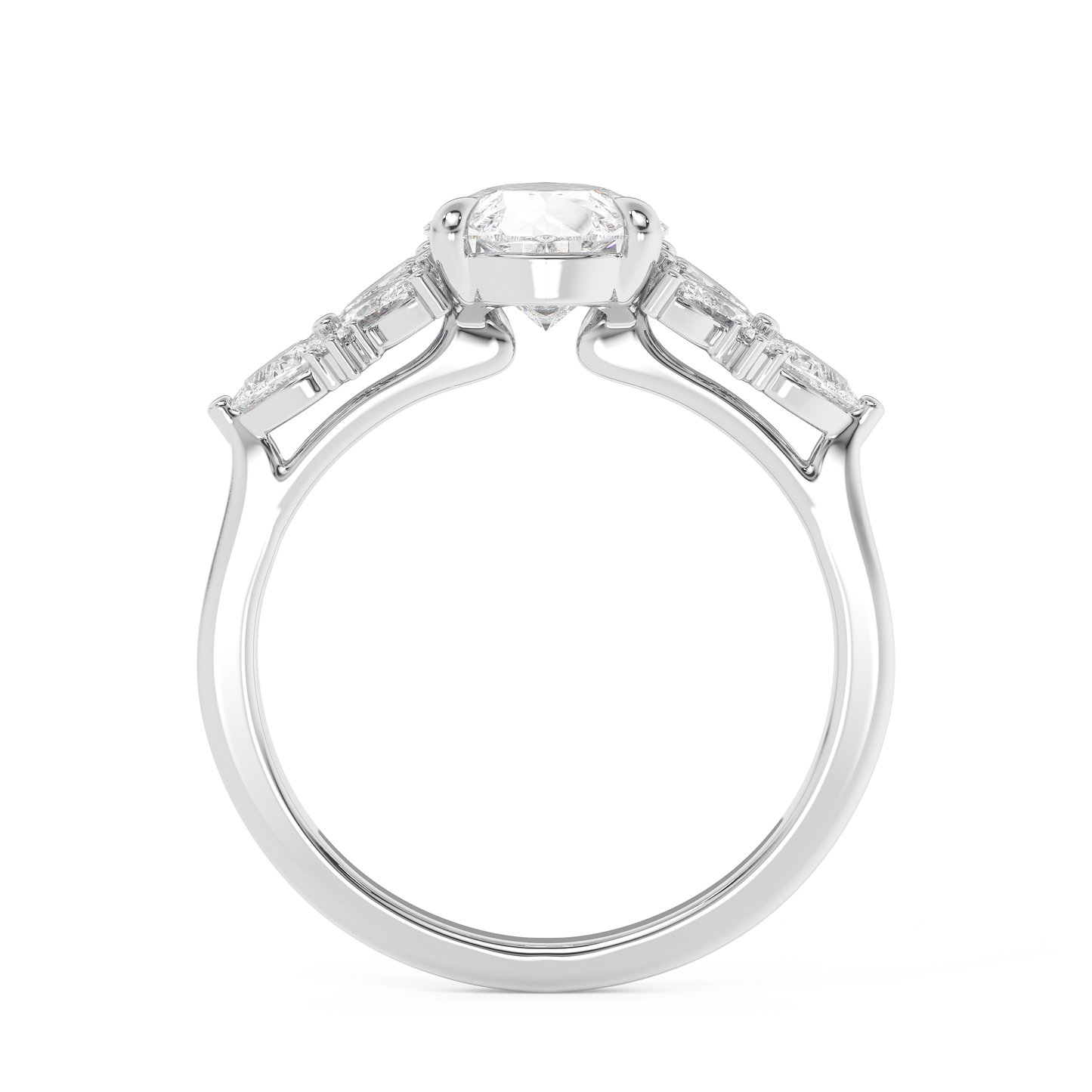 Emerald Solitaire Lab Grown Diamond Engagement Ring