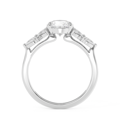 Emerald Solitaire Lab Grown Diamond Engagement Ring