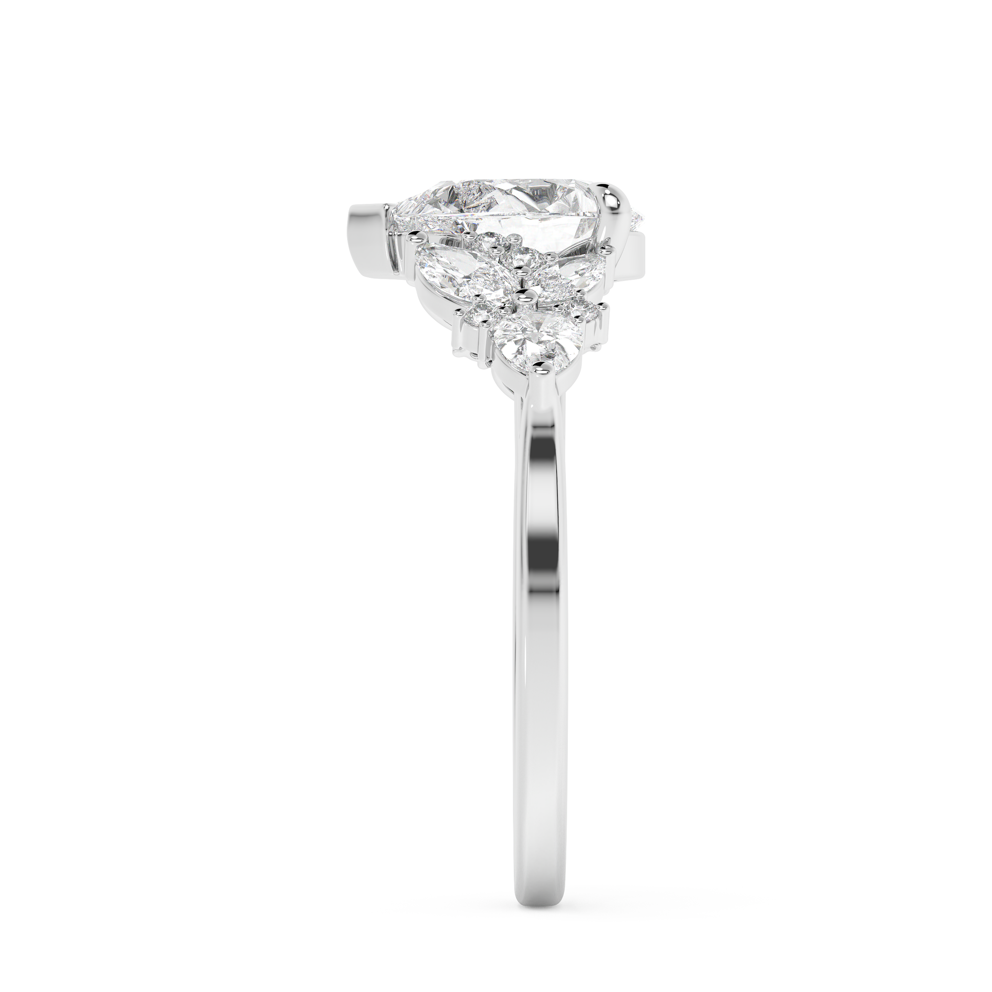 Emerald Solitaire Lab Grown Diamond Engagement Ring