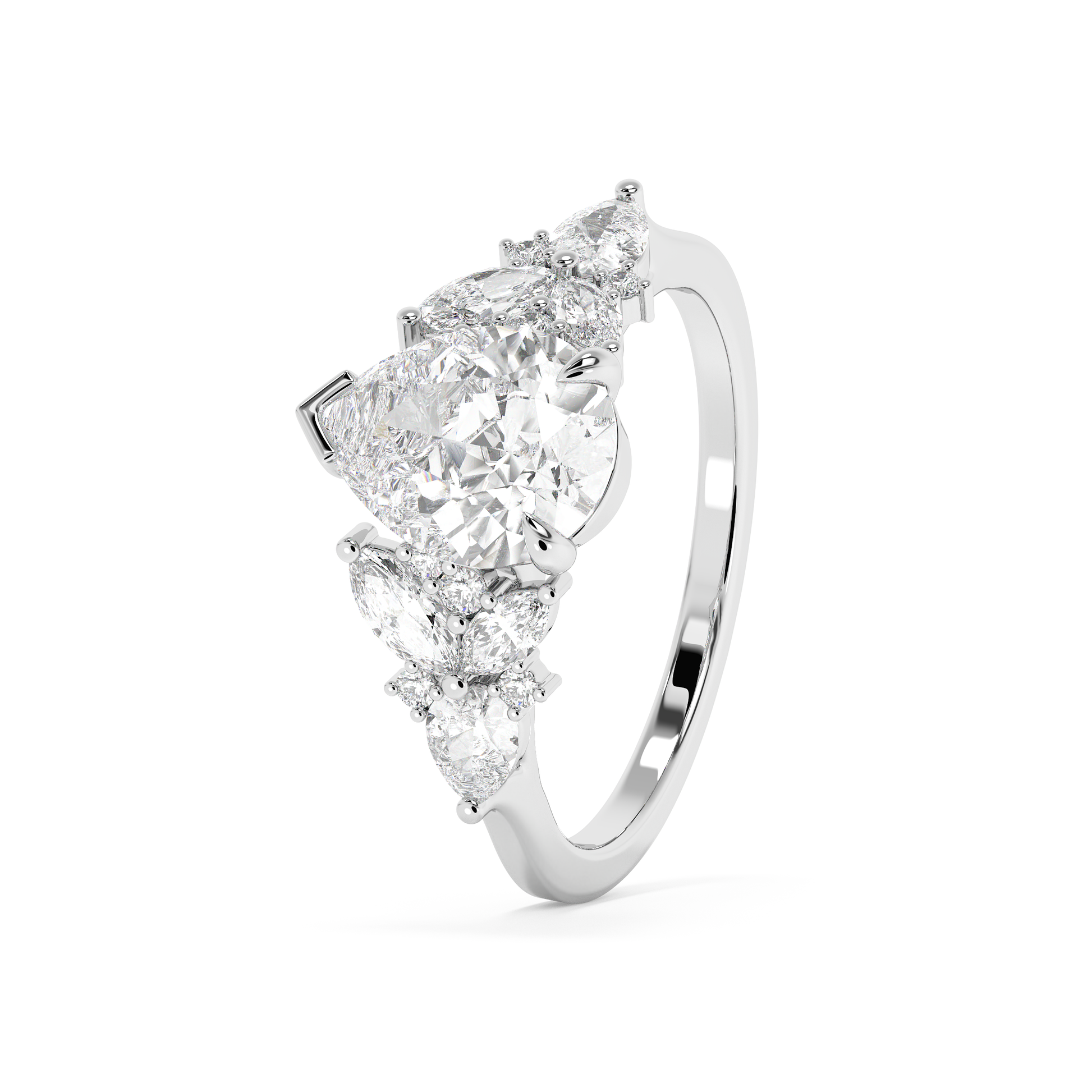 Emerald Solitaire Lab Grown Diamond Engagement Ring