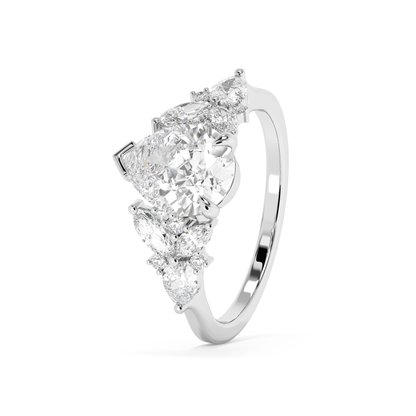 Emerald Solitaire Lab Grown Diamond Engagement Ring