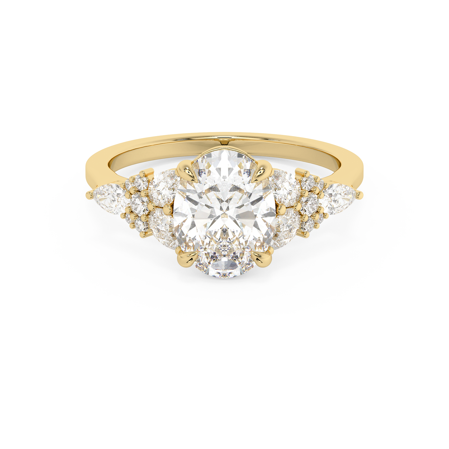 Emerald Solitaire Lab Grown Diamond Engagement Ring