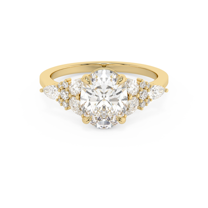 Emerald Solitaire Lab Grown Diamond Engagement Ring