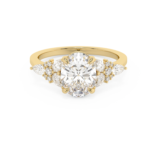 Emerald Solitaire Lab Grown Diamond Engagement Ring