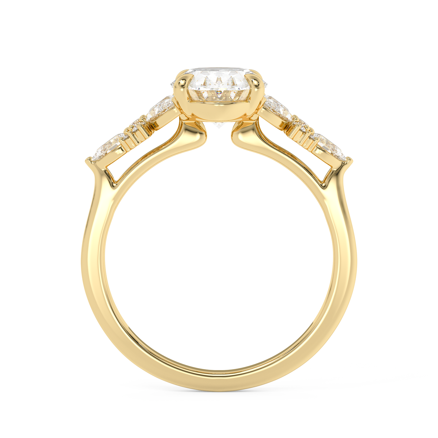 Emerald Solitaire Lab Grown Diamond Engagement Ring