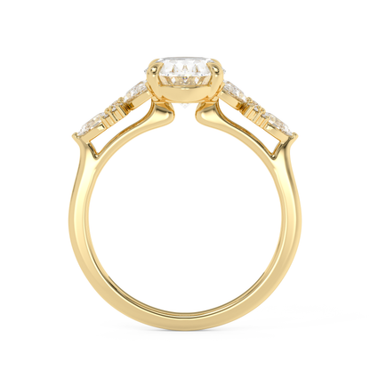 Emerald Solitaire Lab Grown Diamond Engagement Ring