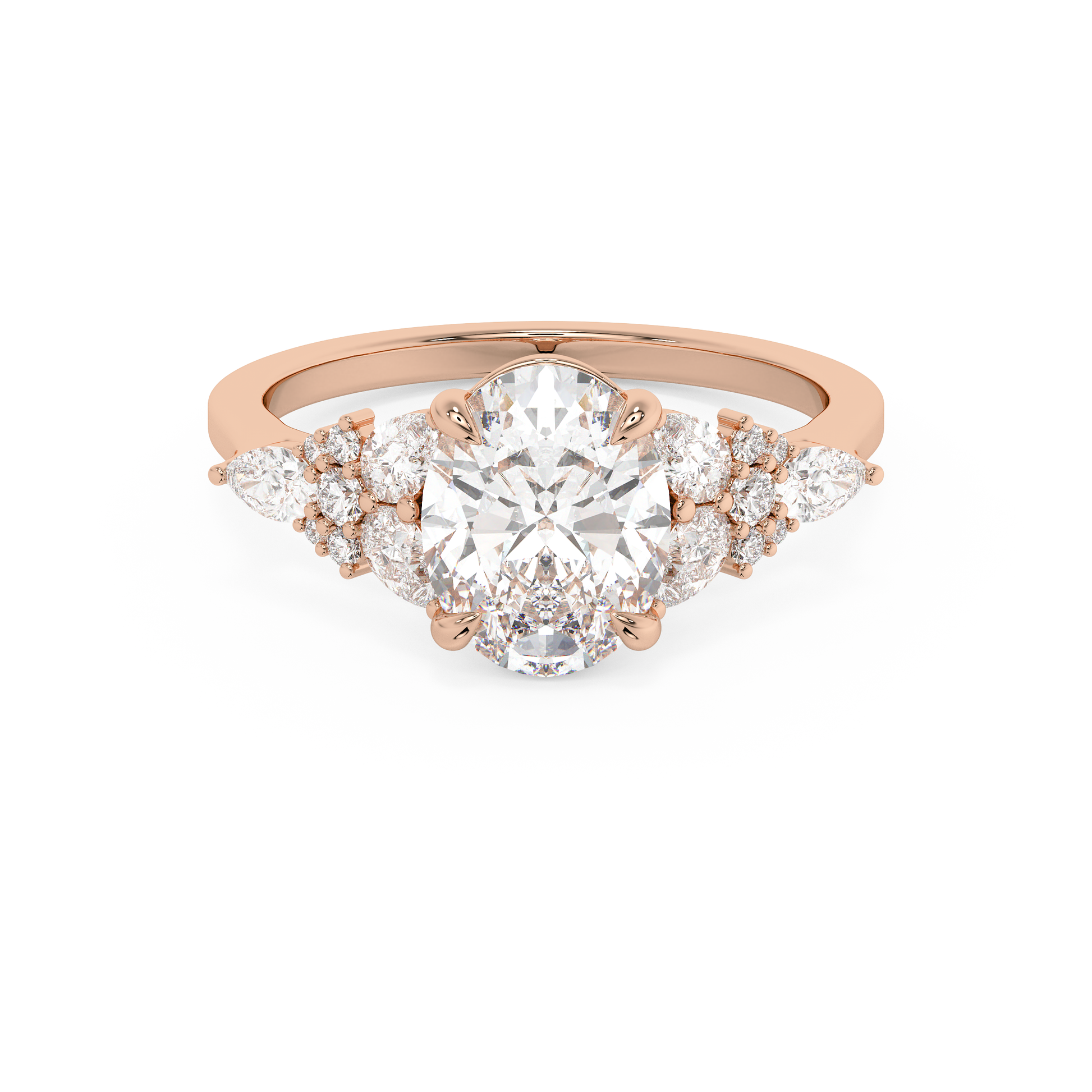 Emerald Solitaire Lab Grown Diamond Engagement Ring