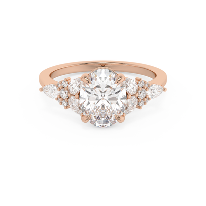 Emerald Solitaire Lab Grown Diamond Engagement Ring