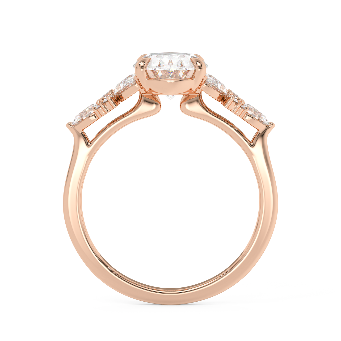 Emerald Solitaire Lab Grown Diamond Engagement Ring