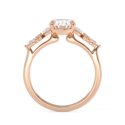 Emerald Solitaire Lab Grown Diamond Engagement Ring