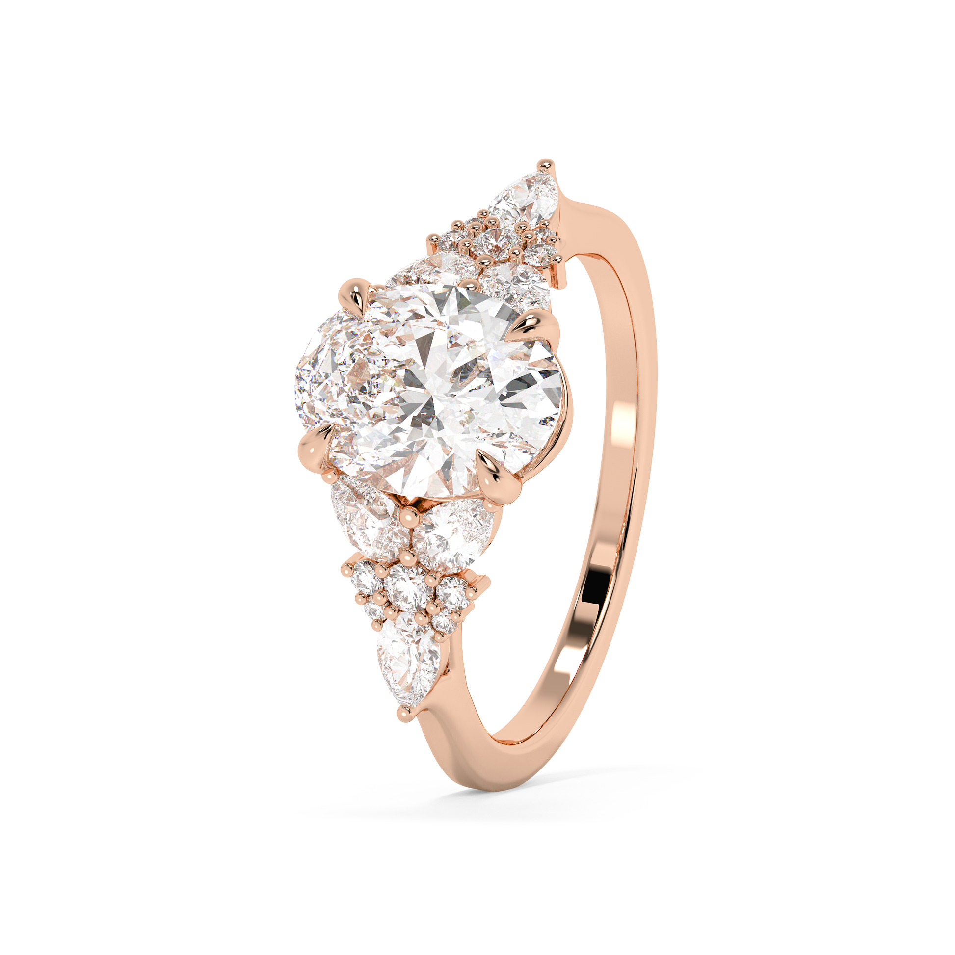 Emerald Solitaire Lab Grown Diamond Engagement Ring
