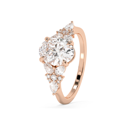 Emerald Solitaire Lab Grown Diamond Engagement Ring