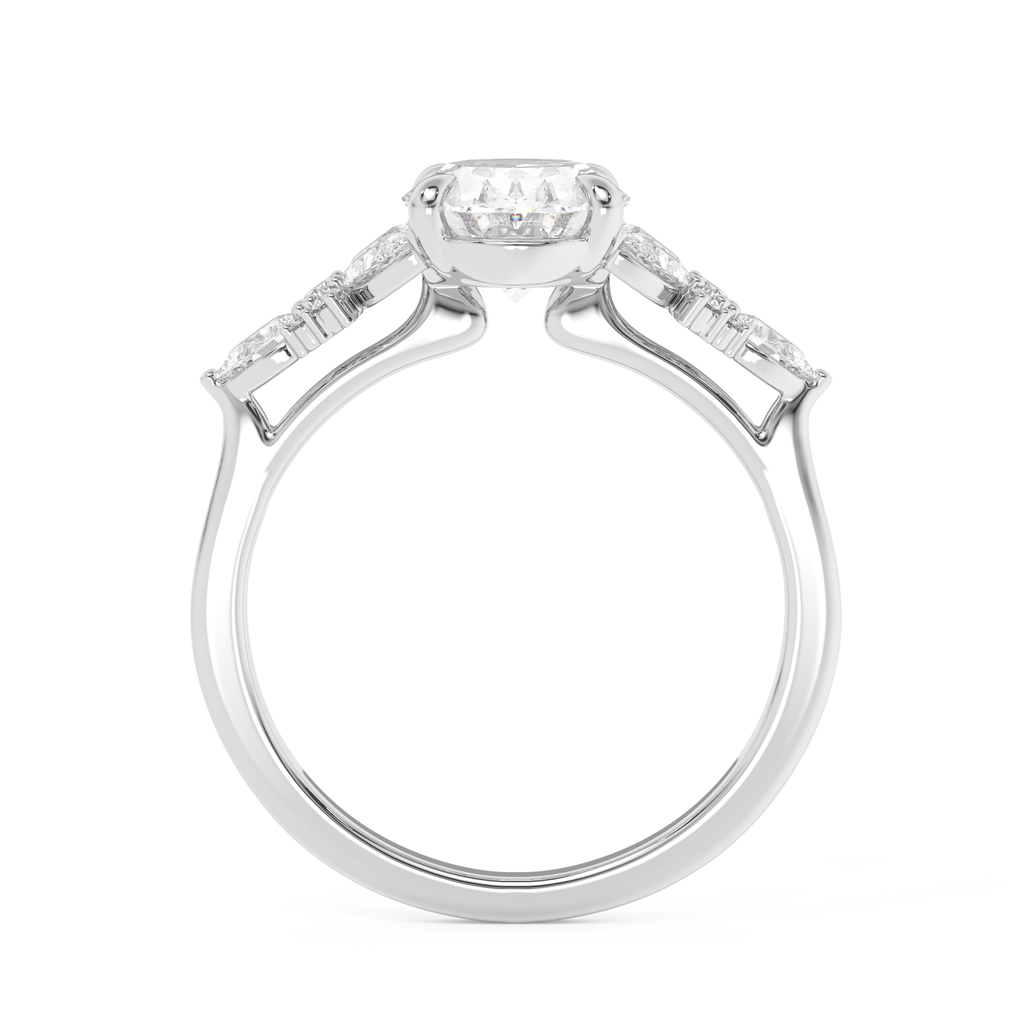 Emerald Solitaire Lab Grown Diamond Engagement Ring
