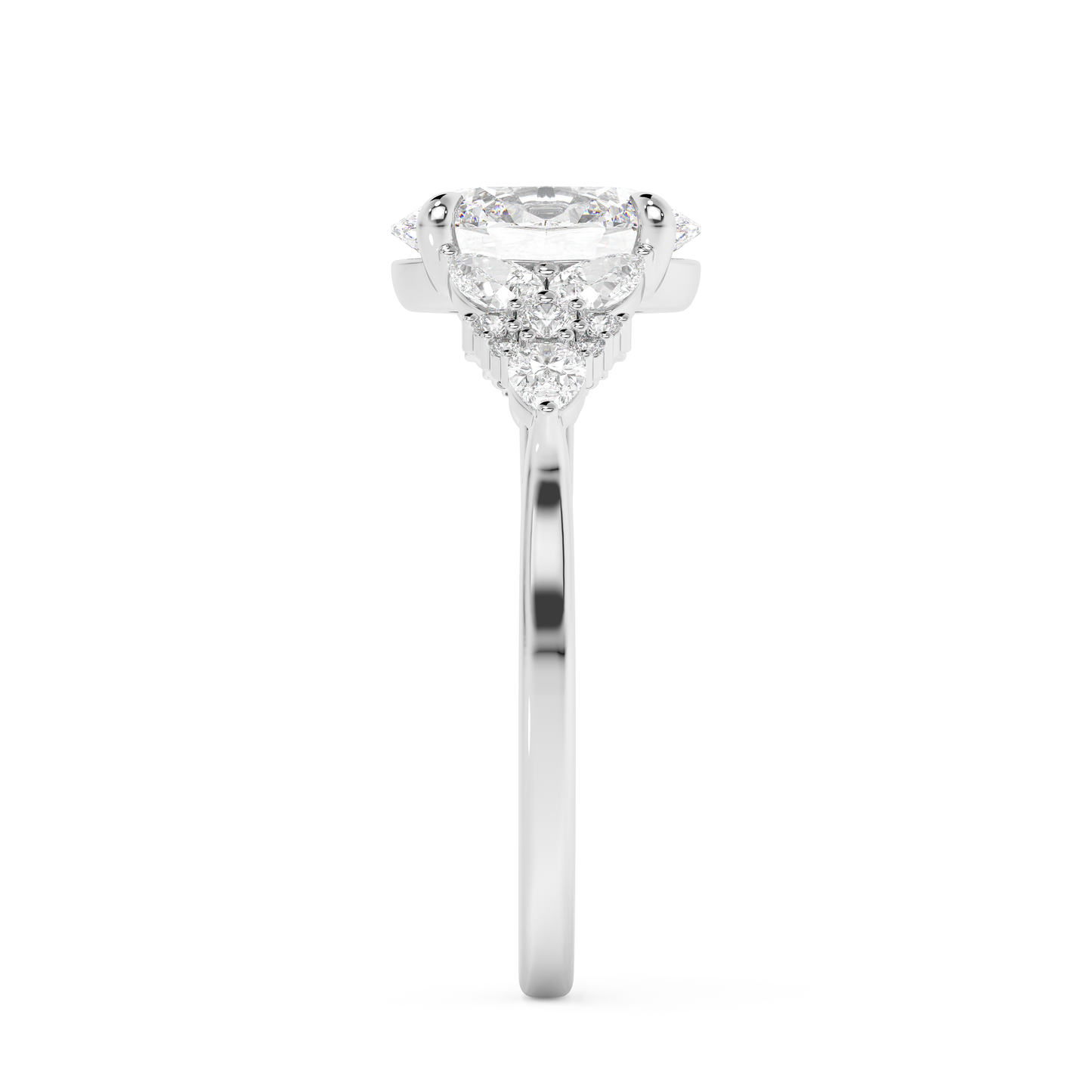 Emerald Solitaire Lab Grown Diamond Engagement Ring