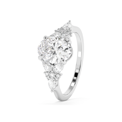 Emerald Solitaire Lab Grown Diamond Engagement Ring