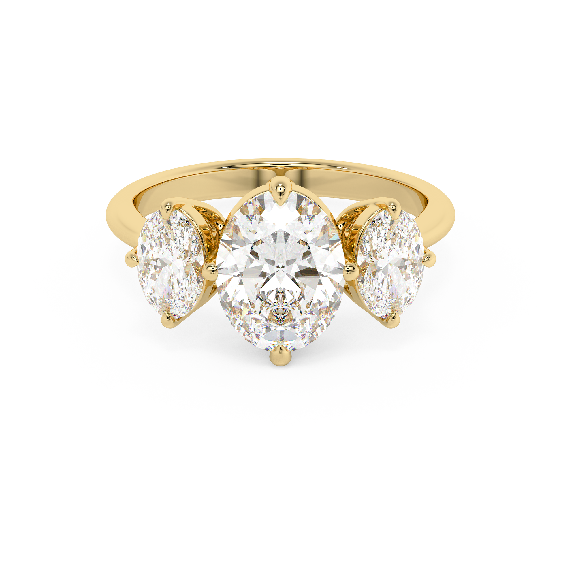 Emerald Solitaire Lab Grown Diamond Engagement Ring