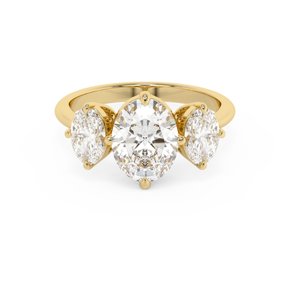 Emerald Solitaire Lab Grown Diamond Engagement Ring