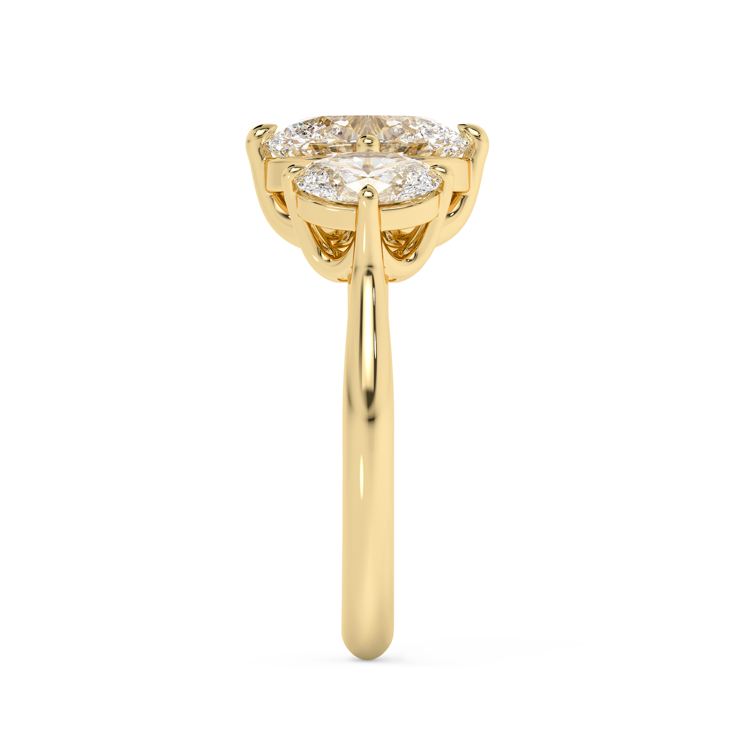 Emerald Solitaire Lab Grown Diamond Engagement Ring
