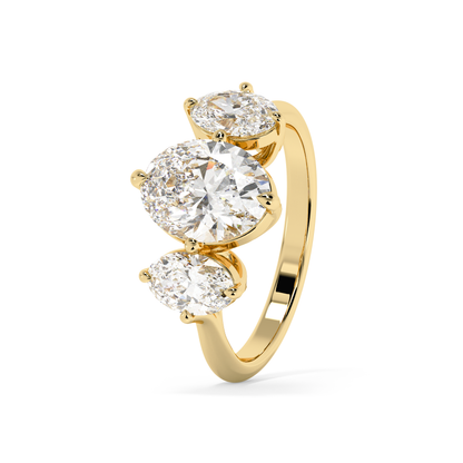 Emerald Solitaire Lab Grown Diamond Engagement Ring