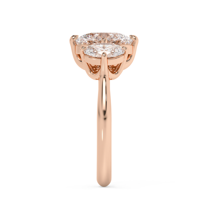 Emerald Solitaire Lab Grown Diamond Engagement Ring
