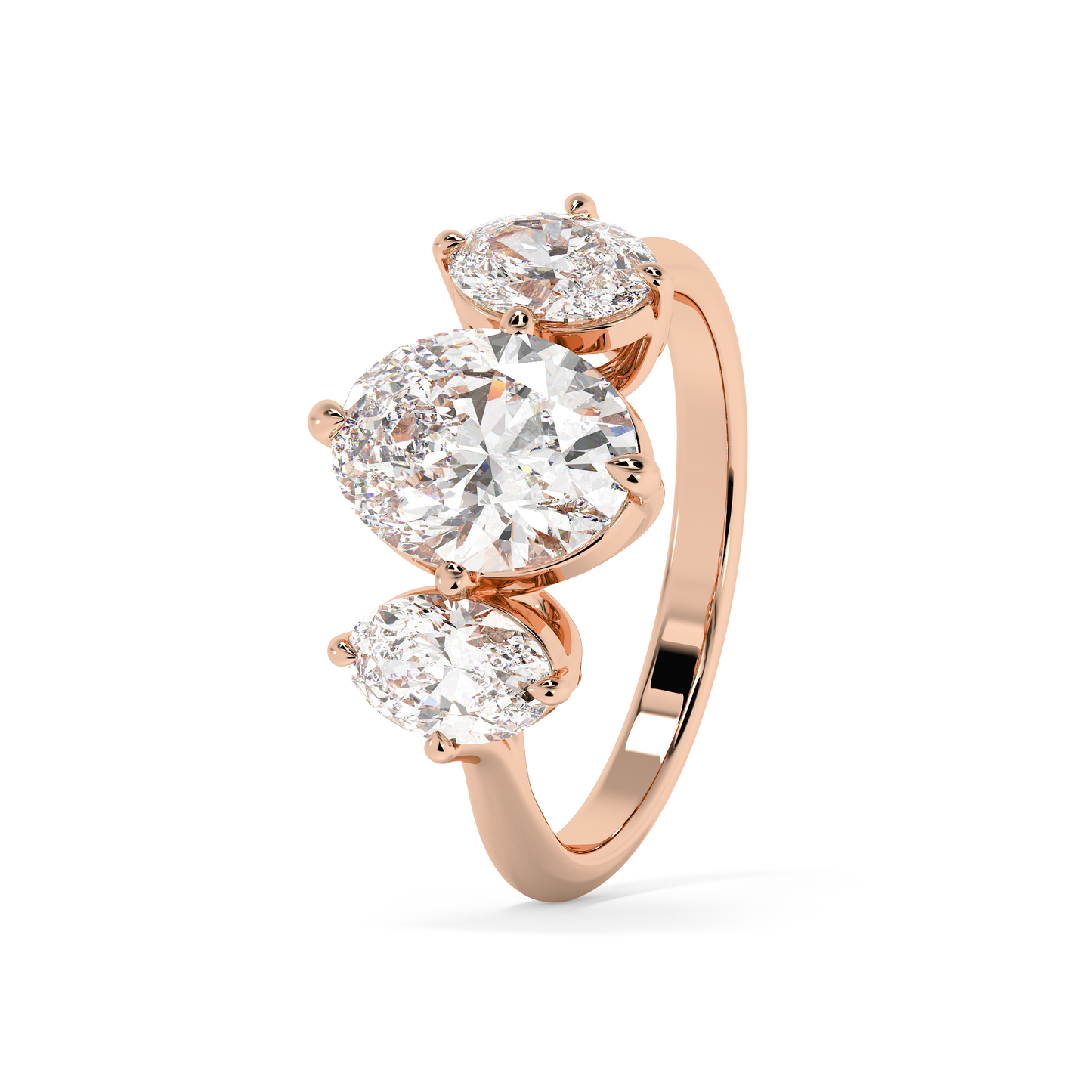 Emerald Solitaire Lab Grown Diamond Engagement Ring