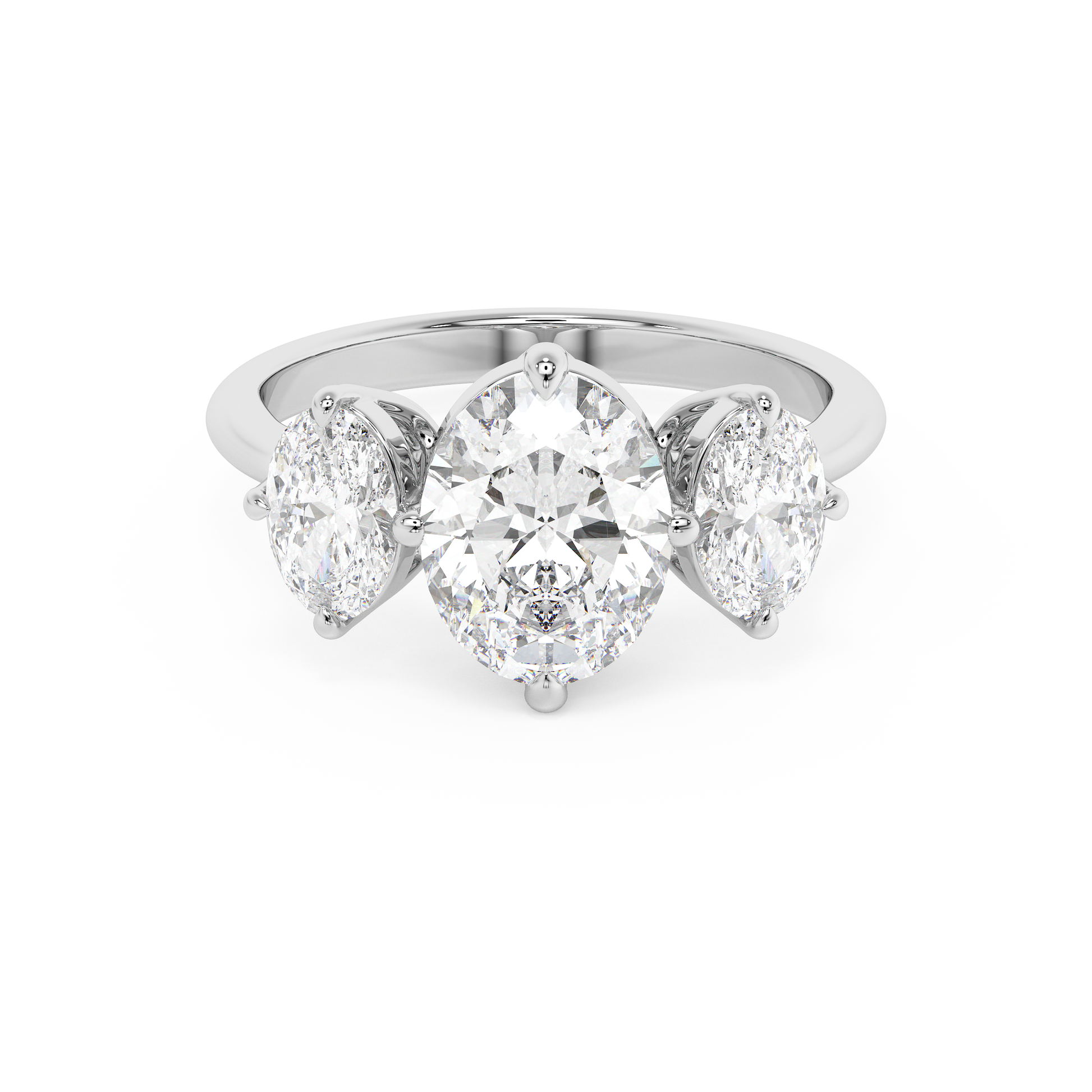 Emerald Solitaire Lab Grown Diamond Engagement Ring