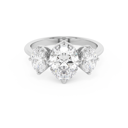 Emerald Solitaire Lab Grown Diamond Engagement Ring