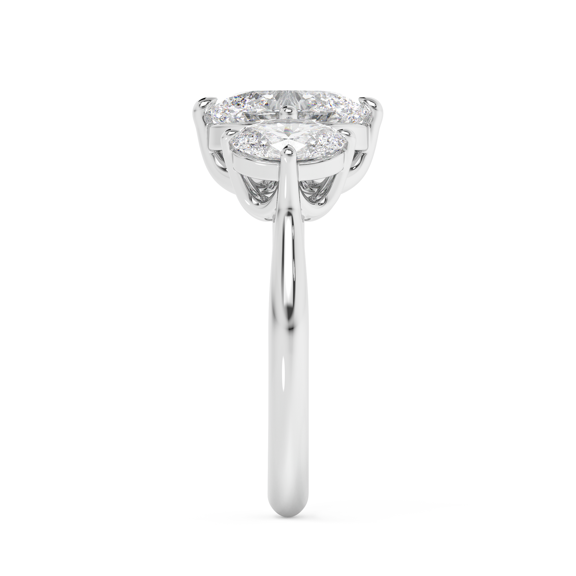 Emerald Solitaire Lab Grown Diamond Engagement Ring