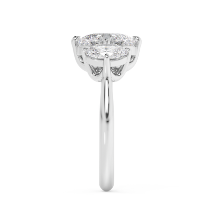 Emerald Solitaire Lab Grown Diamond Engagement Ring