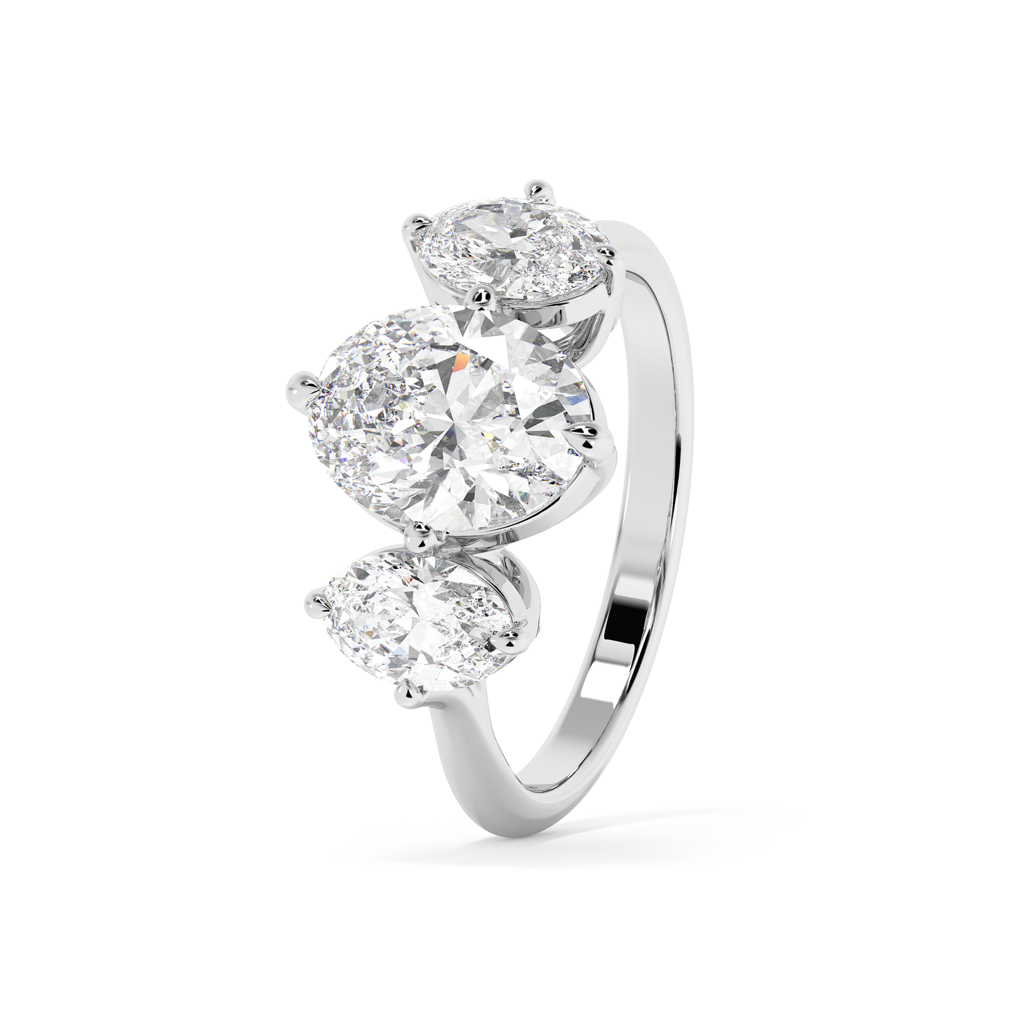 Emerald Solitaire Lab Grown Diamond Engagement Ring