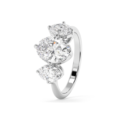 Emerald Solitaire Lab Grown Diamond Engagement Ring
