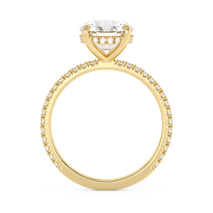 Emerald Solitaire Lab Grown Diamond Engagement Ring