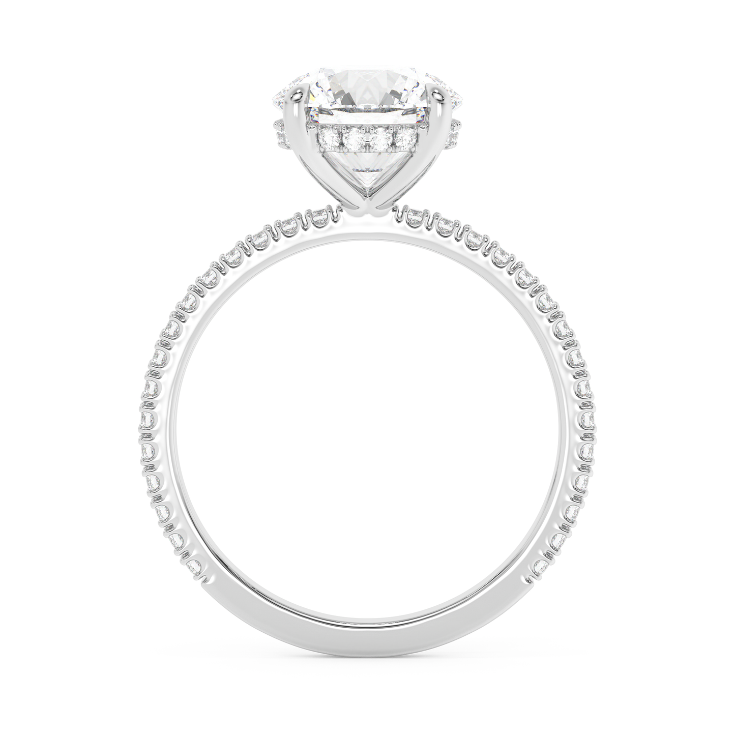 Emerald Solitaire Lab Grown Diamond Engagement Ring
