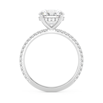 Emerald Solitaire Lab Grown Diamond Engagement Ring