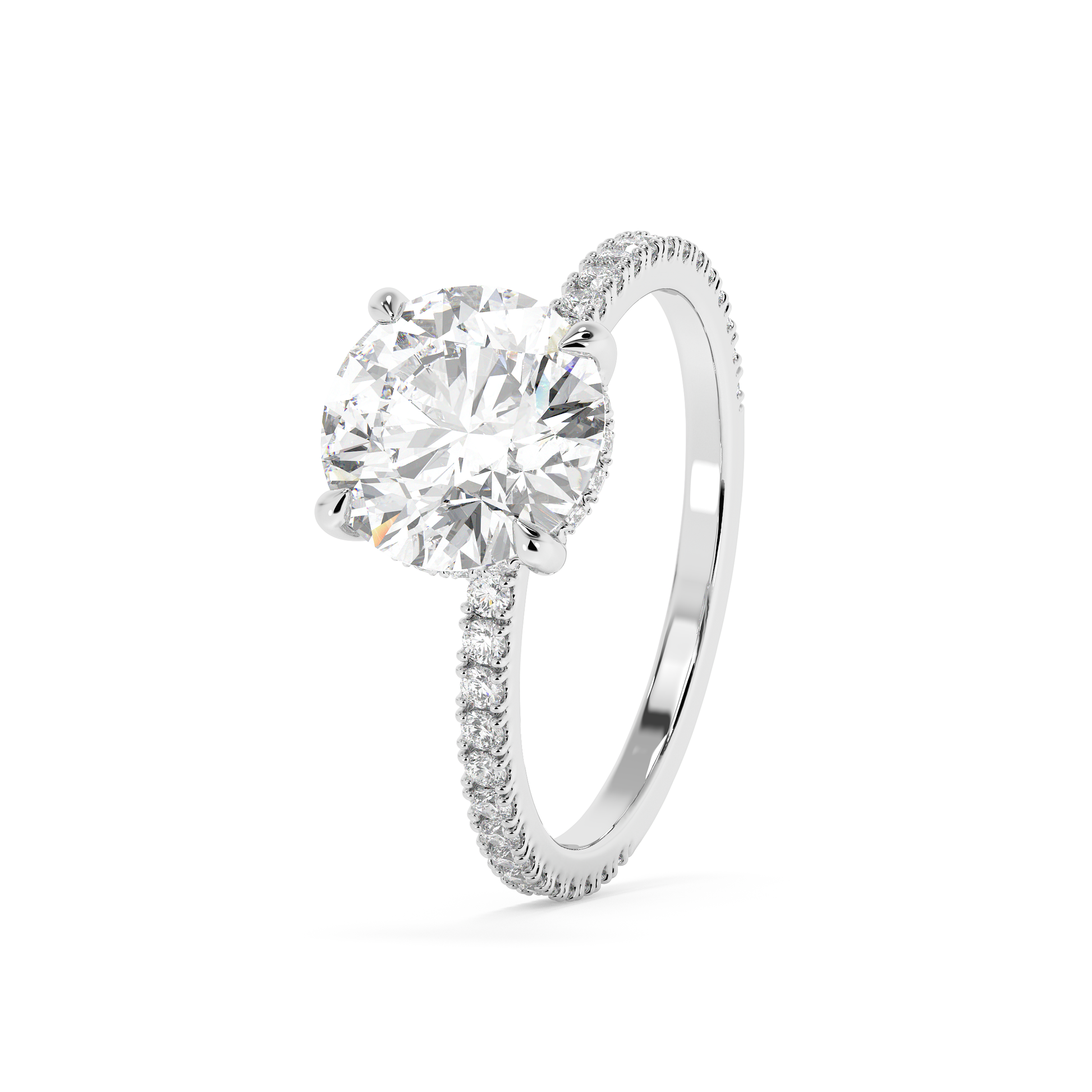 Emerald Solitaire Lab Grown Diamond Engagement Ring