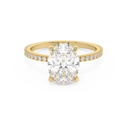 Emerald Solitaire Lab Grown Diamond Engagement Ring