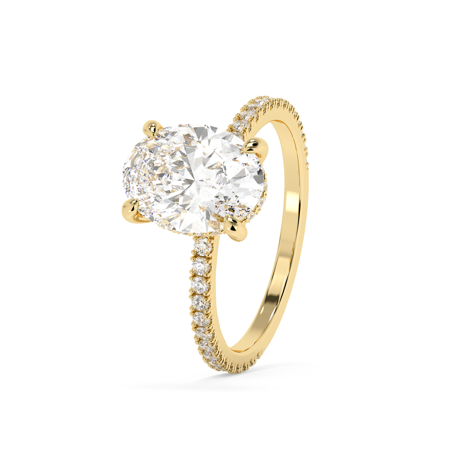 Emerald Solitaire Lab Grown Diamond Engagement Ring