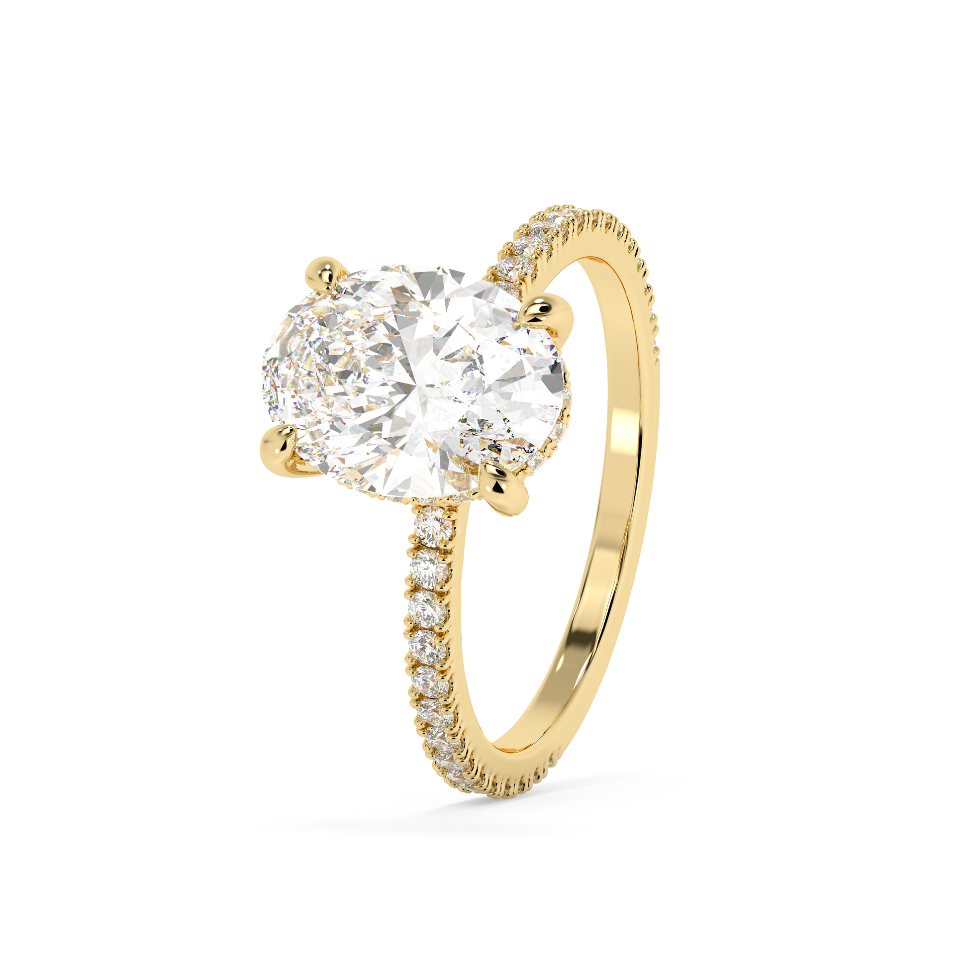 Emerald Solitaire Lab Grown Diamond Engagement Ring