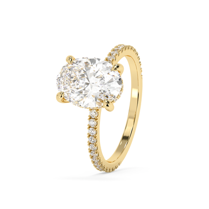 Emerald Solitaire Lab Grown Diamond Engagement Ring
