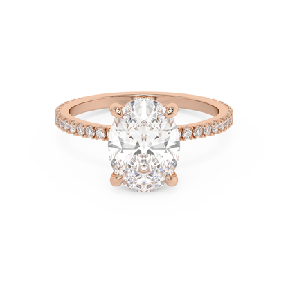 Emerald Solitaire Lab Grown Diamond Engagement Ring