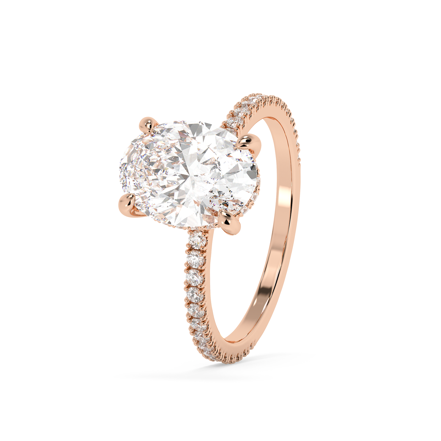 Emerald Solitaire Lab Grown Diamond Engagement Ring