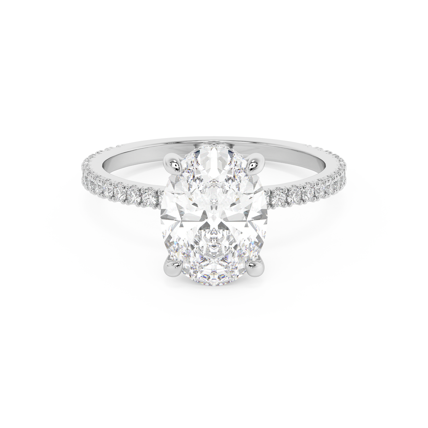 Emerald Solitaire Lab Grown Diamond Engagement Ring